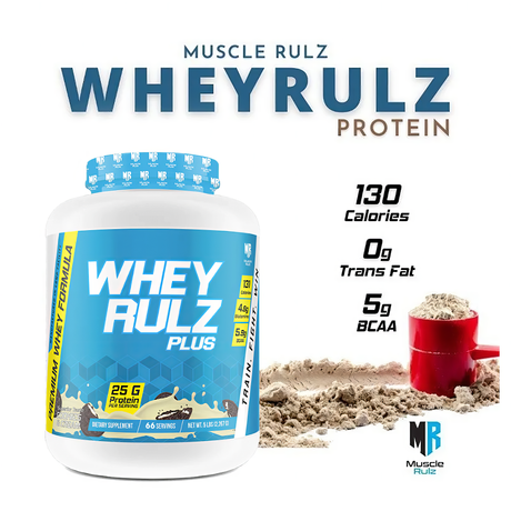 Muscle Rulz Whey Rulz Plus Protein 5lb – 25g protein per serving with 5g BCAA