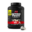 Large 4 lb tub of MuscleTech Nitro-Tech Cookies and Cream whey protein powder with 30g protein and 3g creatine for massive muscle growth and enhanced strength.