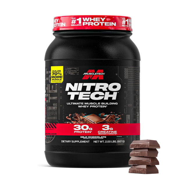 MuscleTech Nitro-Tech Milk Chocolate: 30g Whey Protein + 3g Creatine Formula