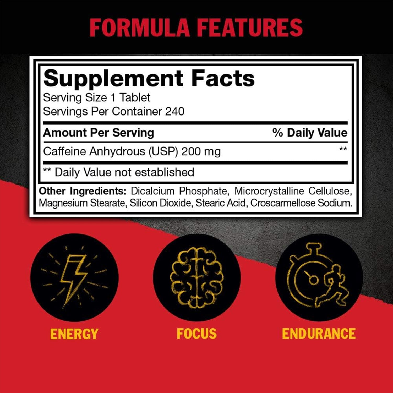 CAFFEINE SUPPLEMENT NUTRITION FACTS 