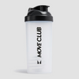 Myprotein Move Club plastic shaker bottle in clear, 600ml capacity with leak-proof lid for protein shakes.