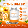 Myvitamins Vitamin D3 & K2 Capsules 4000 IU for bone, muscle and immune support