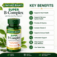 Nature's Bounty Super B-Complex 150 tablets key benefits for heart, nervous system, immune and daily wellness support