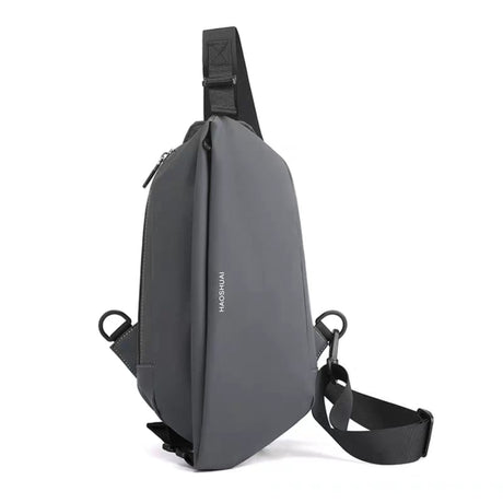 Gray NEW TRENDY MEN'S CHEST BAG made from waterproof material with adjustable shoulder strap and large storage capacity for everyday use and travel.