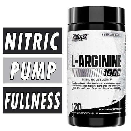 Nutrex L-Arginine 1000 capsules – nitric oxide booster for pump, blood flow and muscle fullness