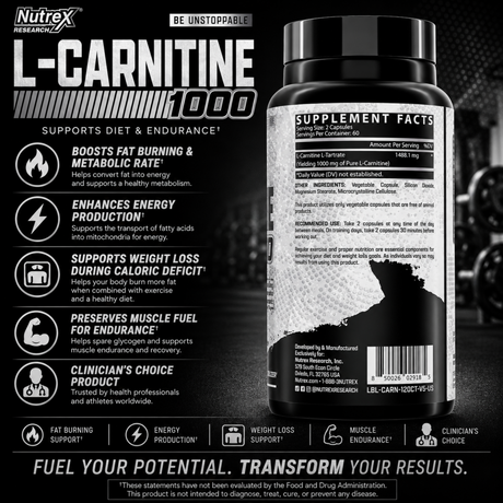 nutrex l carnitine 120 caps Research L-Carnitine 3000 | Premium Liquid Shots | Stimulant Free Workout Drink | Transforms Fat Into Energy and Supports Muscle Recovery For Men and Women Nutrex Research Lipo-6 Carnitine