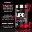 Nutrex Lipo-6 Black Ultra Concentrate thermogenic fat burner formula featuring Teacrine, Yohimbine HCL and Rauwolfia