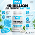 NXT Nutrition 10 Billion Live Friendly Bacteria Probiotic with 4 strains and 100 mg FOS, 30 capsules