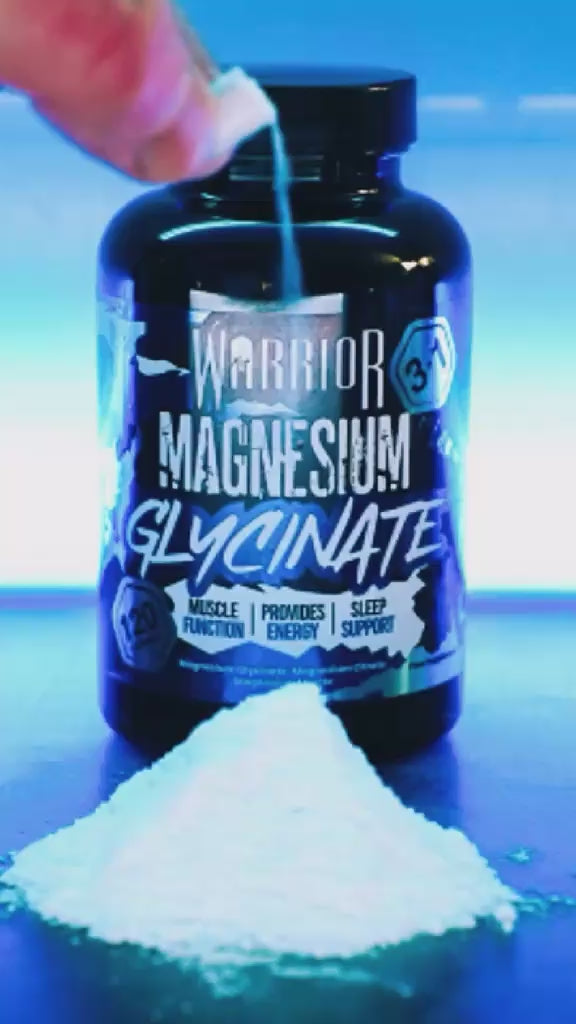 Warrior Magnesium Glycinate 1000mg Caps 3-in-1 formula for sleep, muscle, and energy