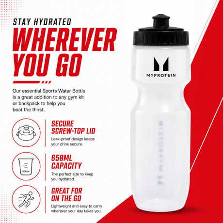 Sports Water Bottle 650ml with secure screw top lid for gym, fitness, and daily hydration.