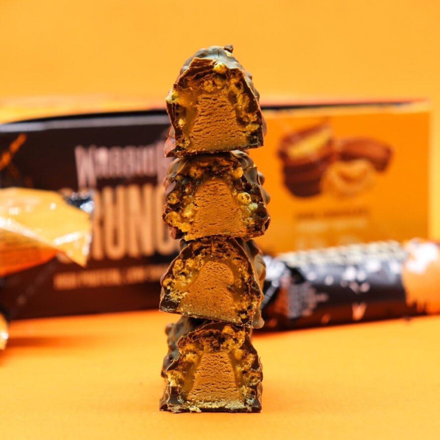 Warrior Crunch Protein Bars 12 x 64g - Dark Chocolate Peanut 