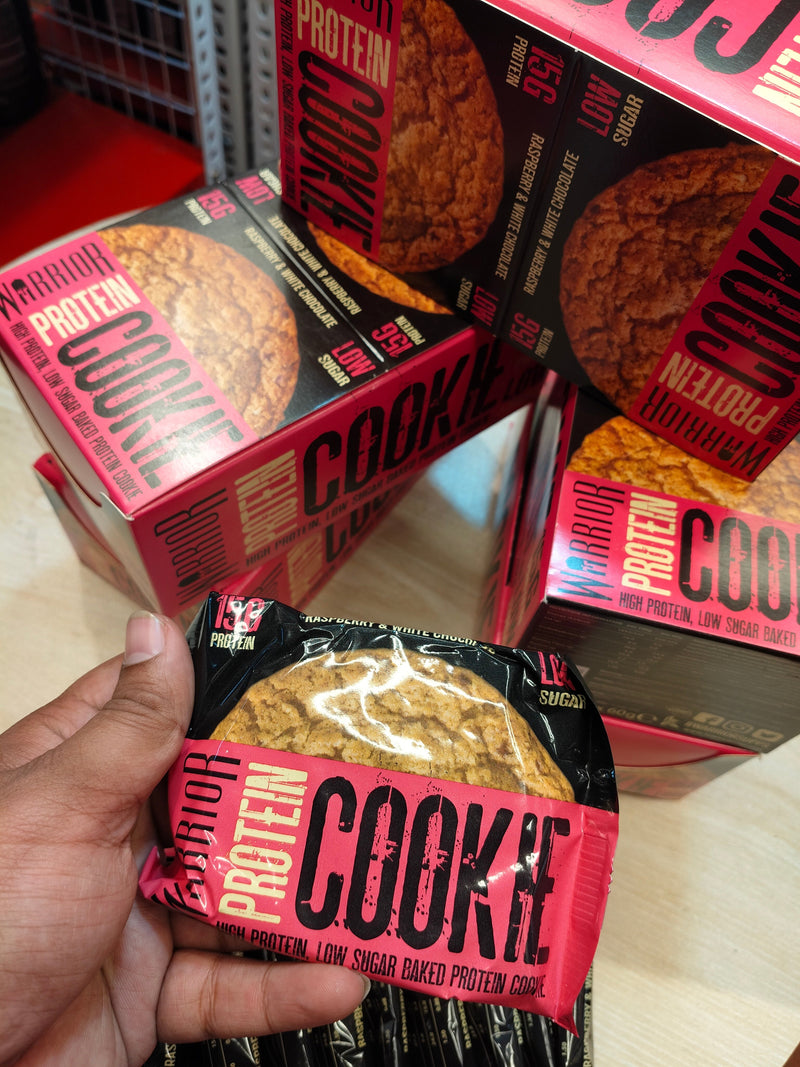 WARRIOR PROTEIN COOKIE WHITE CHOCOLATE RASPBERRY 