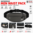 Waterproof Men Waist Pack Grey with Headphone Jack Reflective Running Hiking Belt Bag