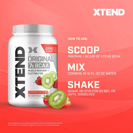 Xtend Original BCAA 7g – Strawberry Kiwi Splash | Muscle Recovery & Hydration Supplement