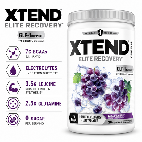 XTEND Original BCAA Elite Recovery - Glacial Grape (30 Servings)