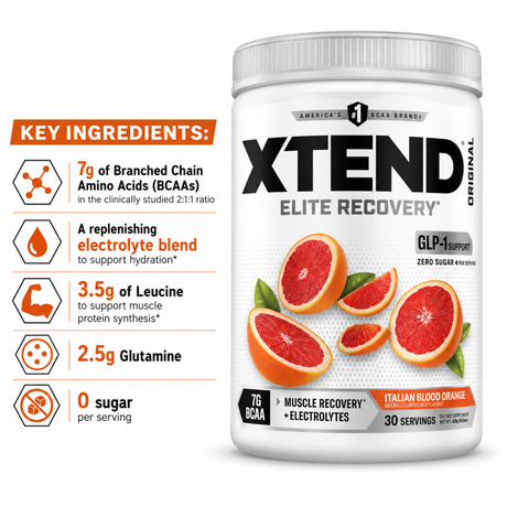 XTEND Original BCAA Elite Recovery - Italian Blood Orange (30 Servings)