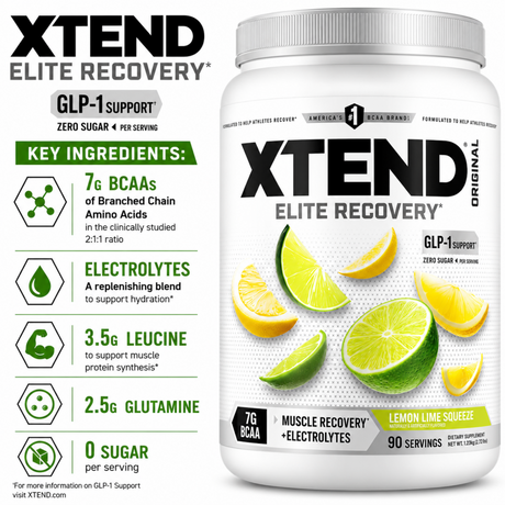 XTEND Original BCAA Elite Recovery - Lemon Lime Squeeze (90 Servings)