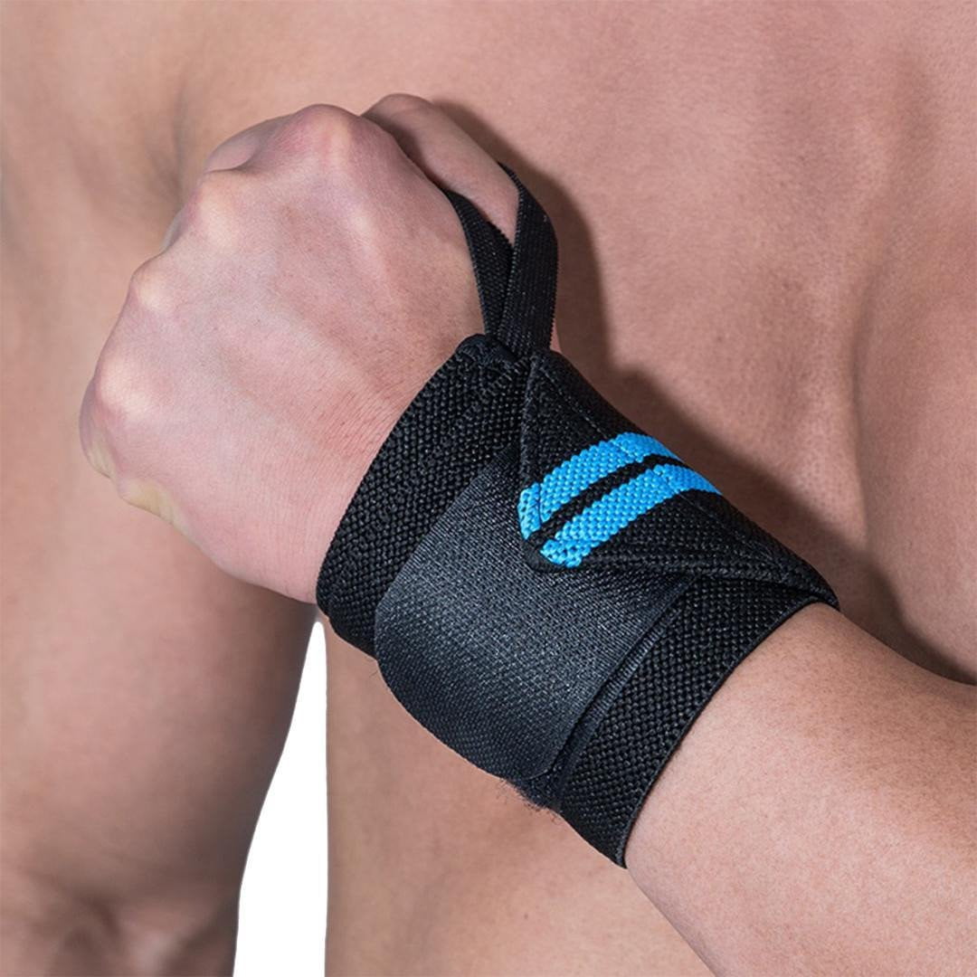 AOLIKES WEIGHT LIFTING WRISTBAND  | BLACK & BLUE COLOR | GYMSUPPLEMENTSUS.COM 