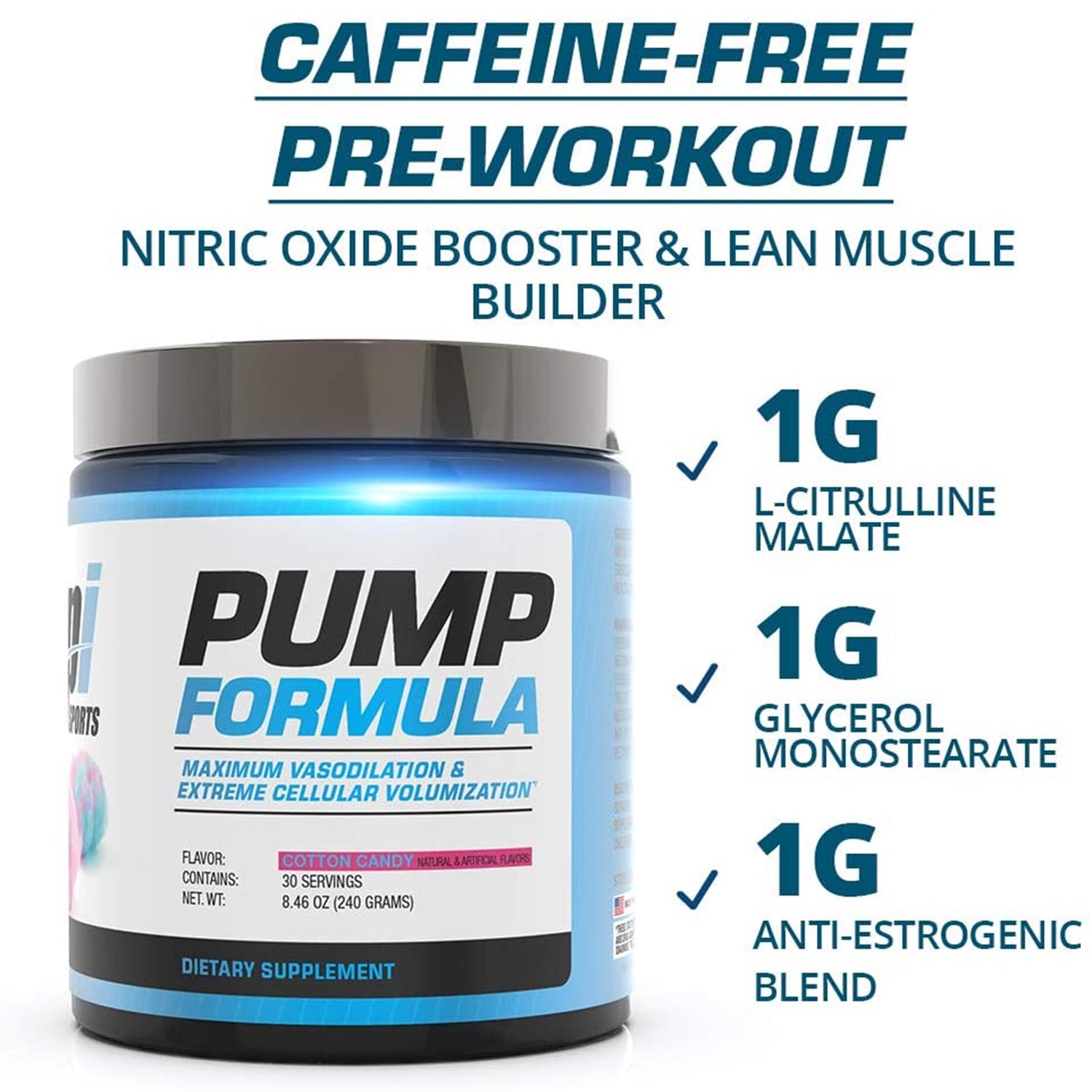 BPI PUMP FORMULA | COTTON CANDY FLAVOR | GYM SUPPLEMENTS U.S