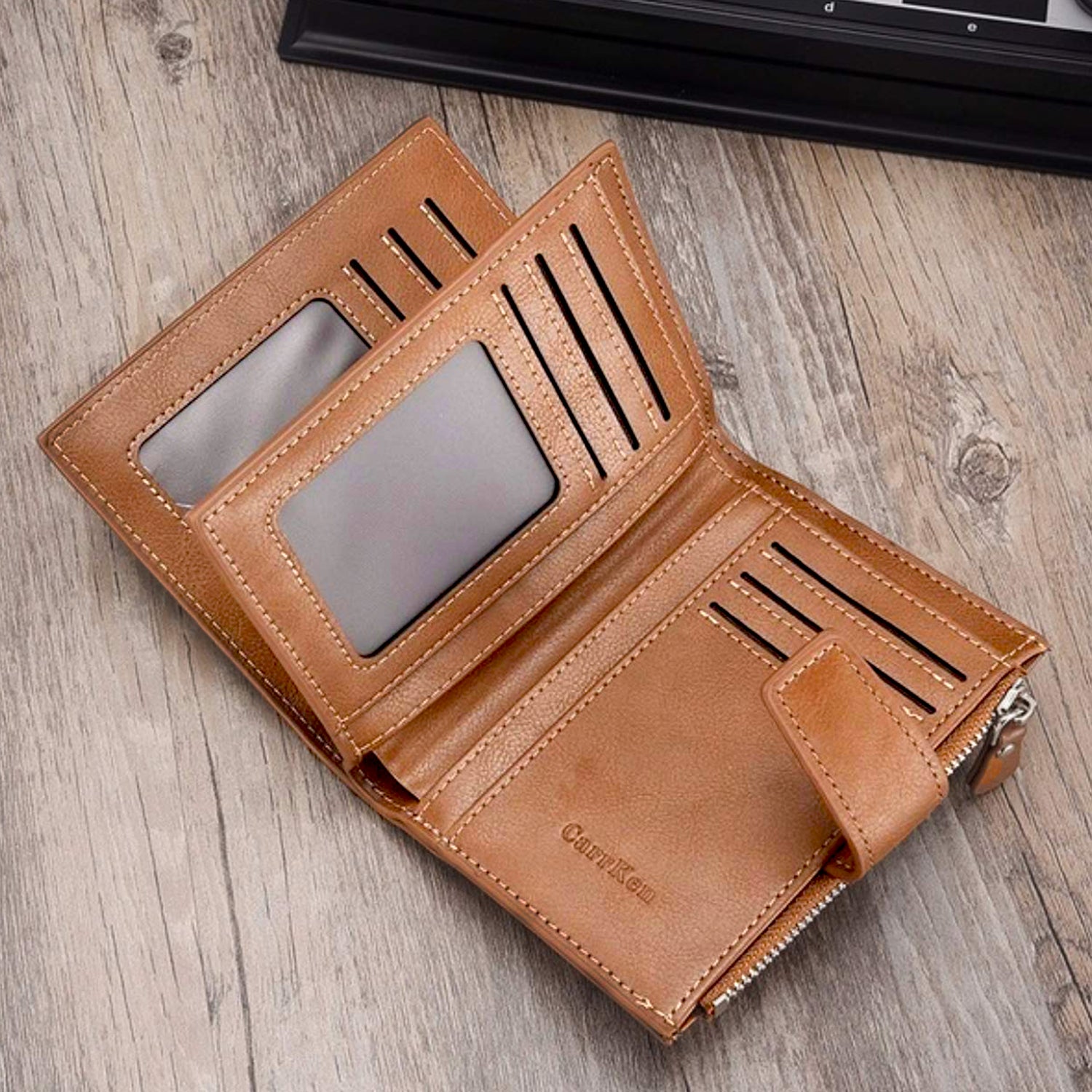 CARRKEN CASUAL WALLET | DARK BROWN COLOR | GYM SUPPLEMENTS U.S 