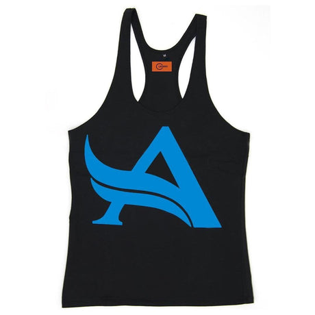 CLASSIC STRINGER BLACK-BLUE | GYMSUPPLEMENTSUS.COM | GYM SUPPLEMENTS U.S