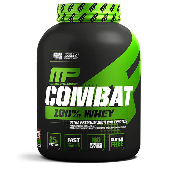 Muscle pharm combat 100% whey 5lbs | chocolate flavor | gym supplements u.s