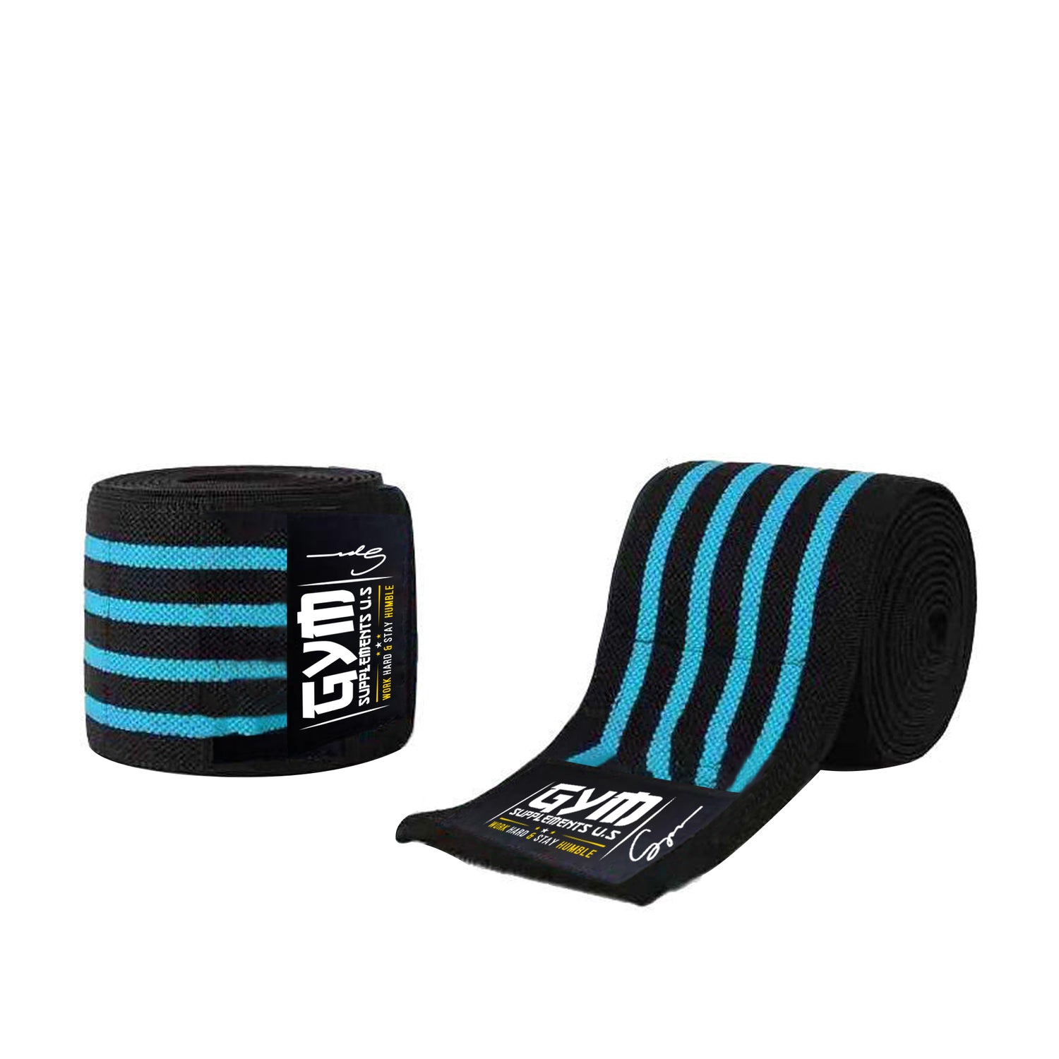 ELBOW & KNEE WRAPS | OCEAN BLUE COLOR | GYM SUPPLEMENTS U.S 