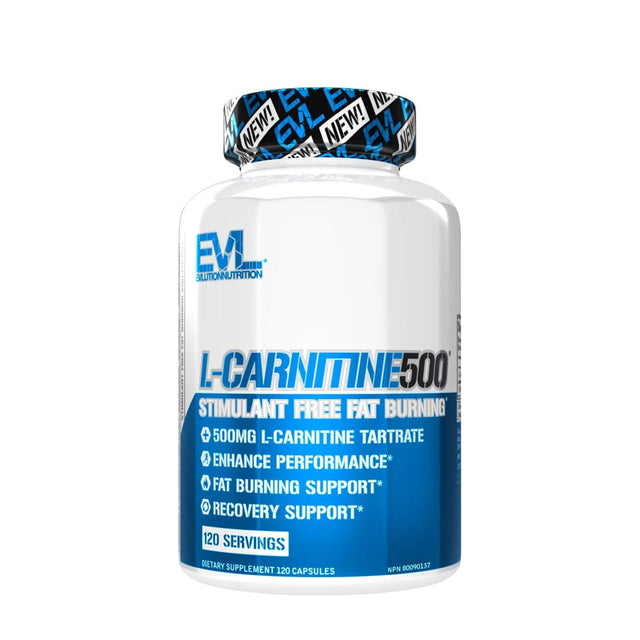 EVL L-CARNITINE 500 | 120 CAPSULES | GYM SUPPLEMENTS U.S | GYMSUPPLEMENTSUS.COM