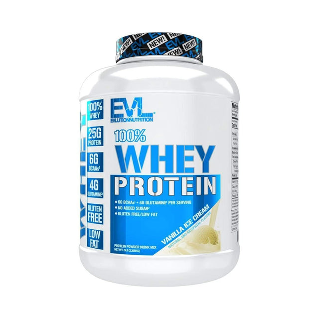 EVL 100% WHEY | 5 LBS | VANILLA ICE CREAM FLAVOR | GYM SUPPLEMENTS U.S 