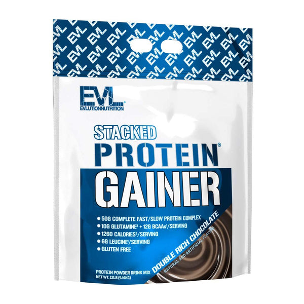 STACKED PROTEIN GAINER | 12 LBS DOUBLE RICH CHOCOLATE FLAVOR | GYM SUPPLEMENTS U.S