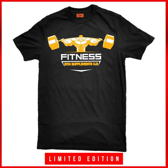 FITNESS T-SHIRT - BLACK COLOR | GYMSUPPLEMENTSUS.COM | GYM SUPPLEMENTS U.S