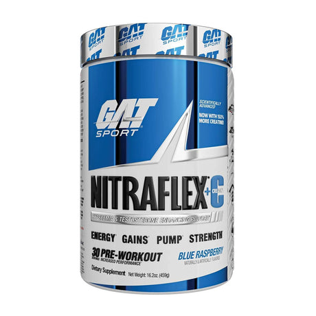 GAT SPORT NITRAFLEX+C | BLUE RASPBERRY FLAVOR | GYMSUPPLEMENTSUS.COM