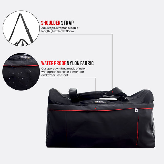 GYM BAG - BLACK COLOR | GYM SUPPLEMENTSUS.COM 