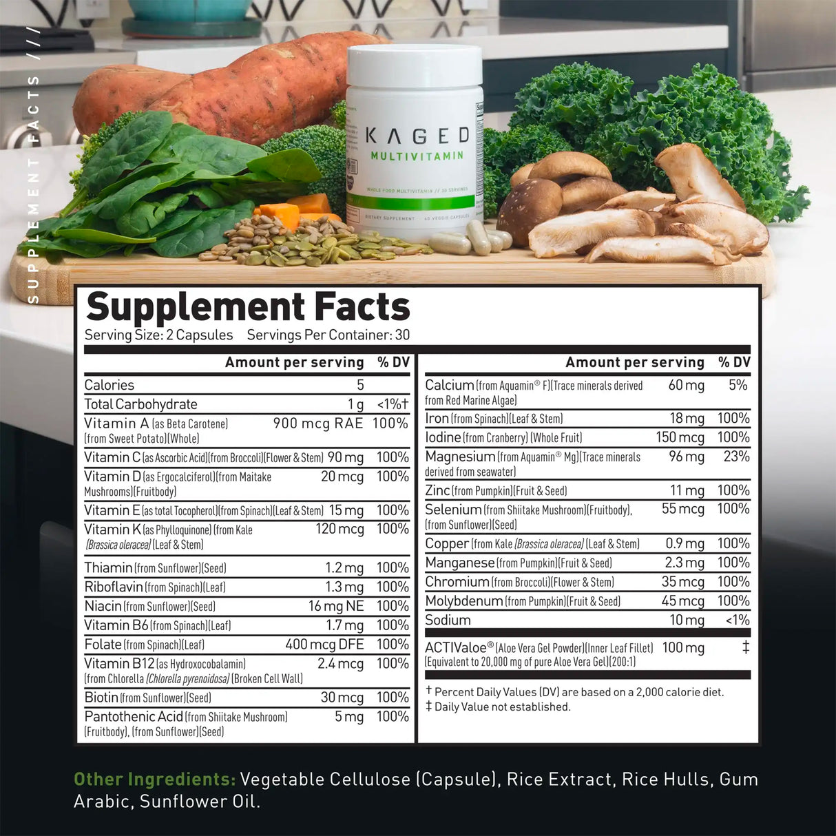 Kaged multivitamin | Nutrition facts |30 servings | gym supplements u.s