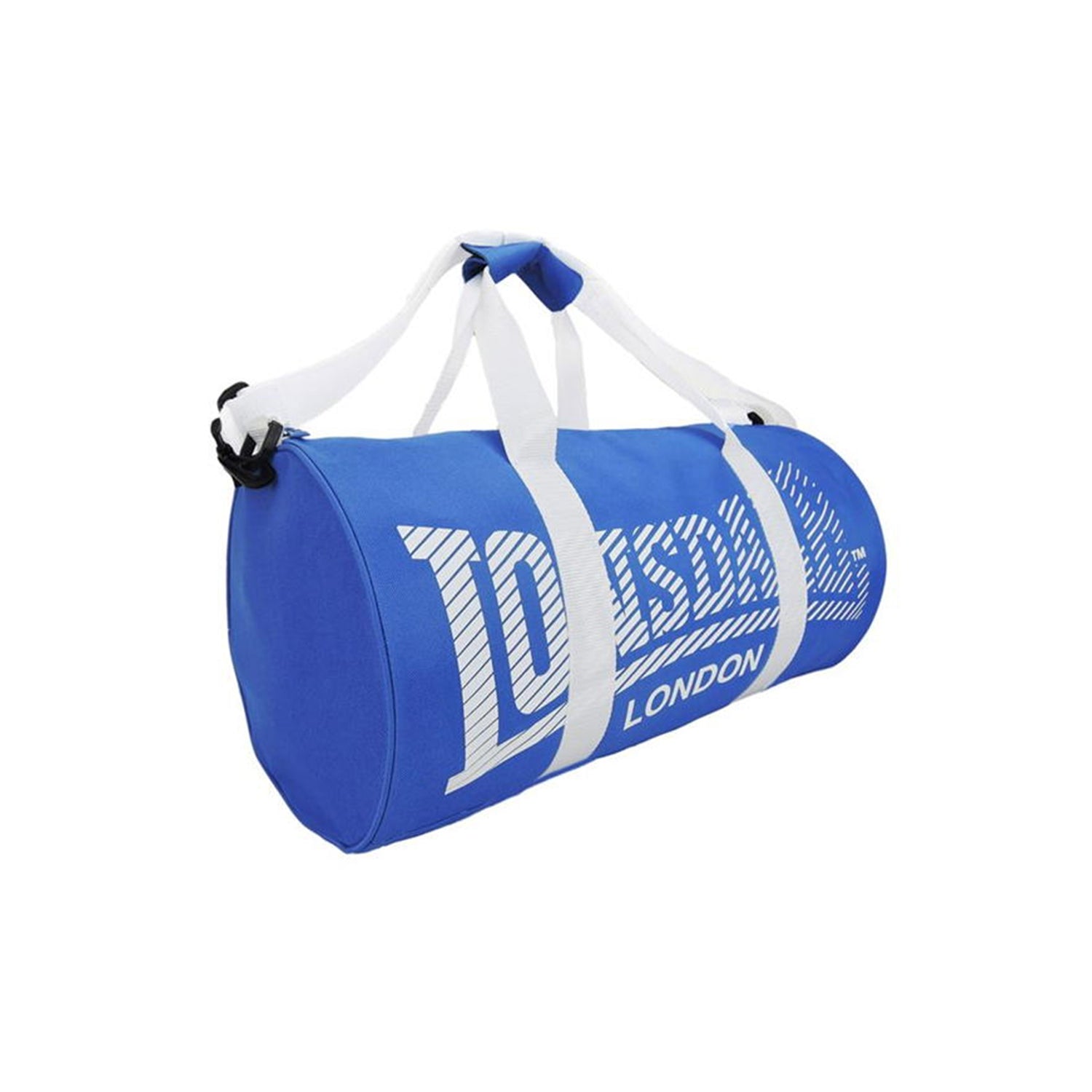 LONSDALE SPORTS BARREL BAG | BLUE AND WHITE COLOR | GYM SUPPLEMENTS U.S