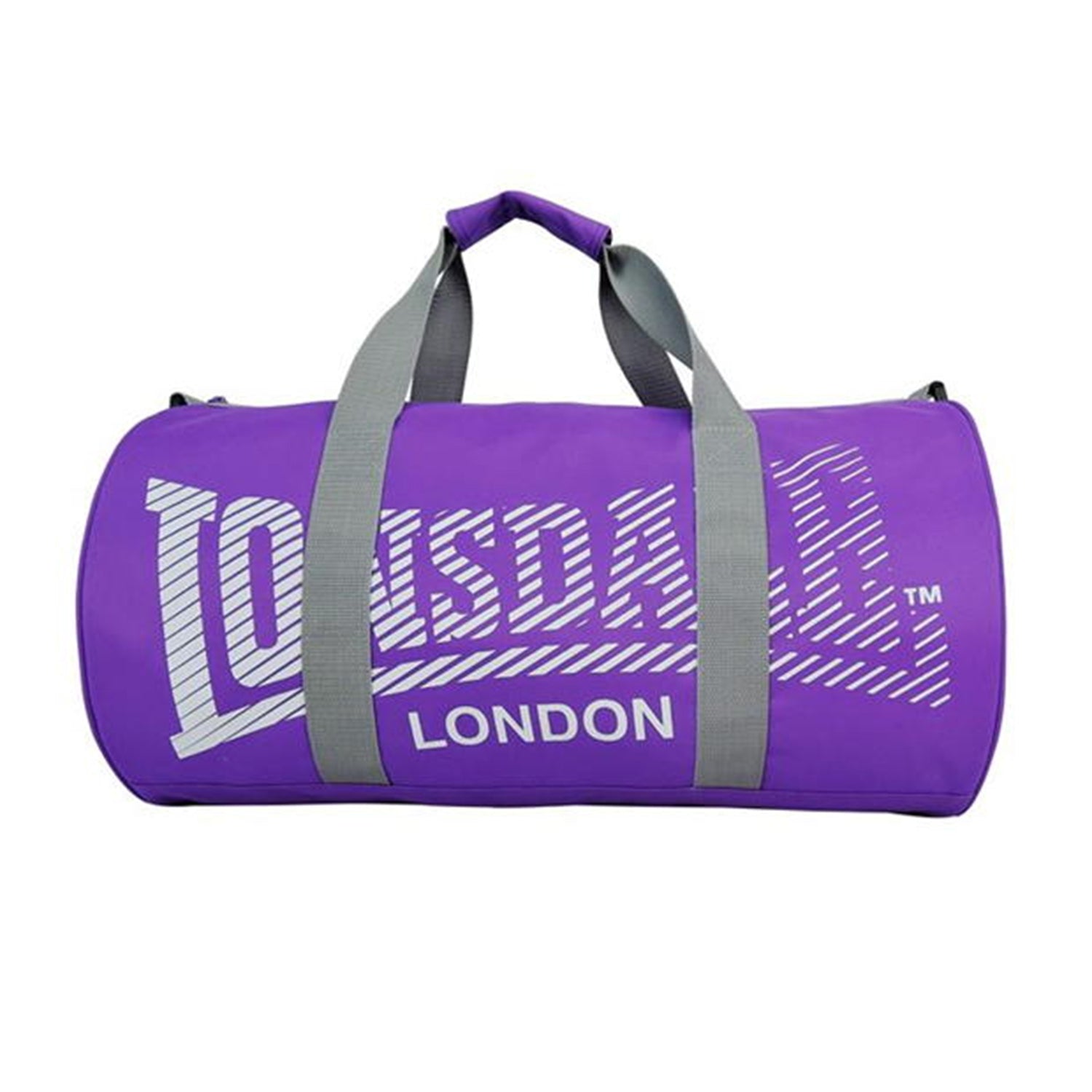 LONSDALE SPORTS BARREL BAG | PURPLE GREY | GYM SUPPLEMENTS U.S