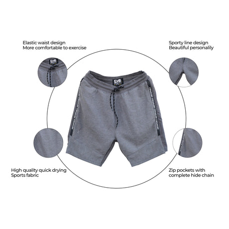 MENS SHORTS | SILVER COLOR | GYM SUPPLEMENTS U.S 
