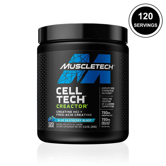 MUSCLETECH CREACTOR CREATINE HCL | BLUE RASPBERRY BLAST | GYM SUPPLEMENTS U.S 