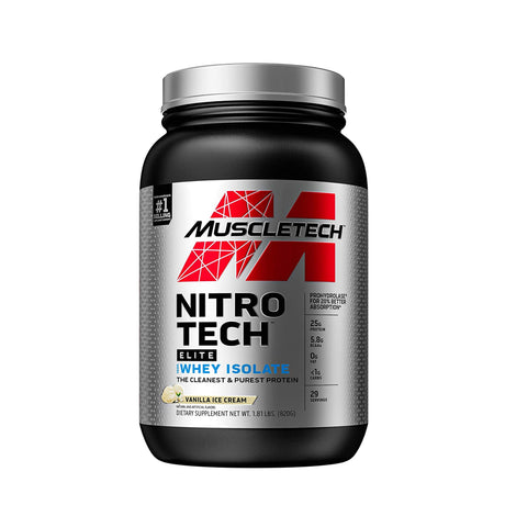 NITRO-TECH ELITE 100% WHEY ISOLATE | VANILLA ICE CREAM | GYM SUPPLEMENTS U.S 