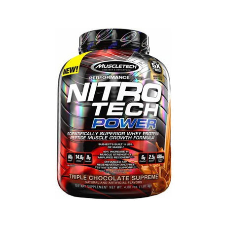 NITRO-TECH POWER 4LBS | TRIPLE CHOCOLATE SUPREME | GYM SUPPLEMENTS U.S