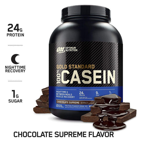 ON GOLD STANDARD 100% CASEIN | CHOCOLATE SUPREME FLAVOR | GYM SUPPLEMENTS U.S