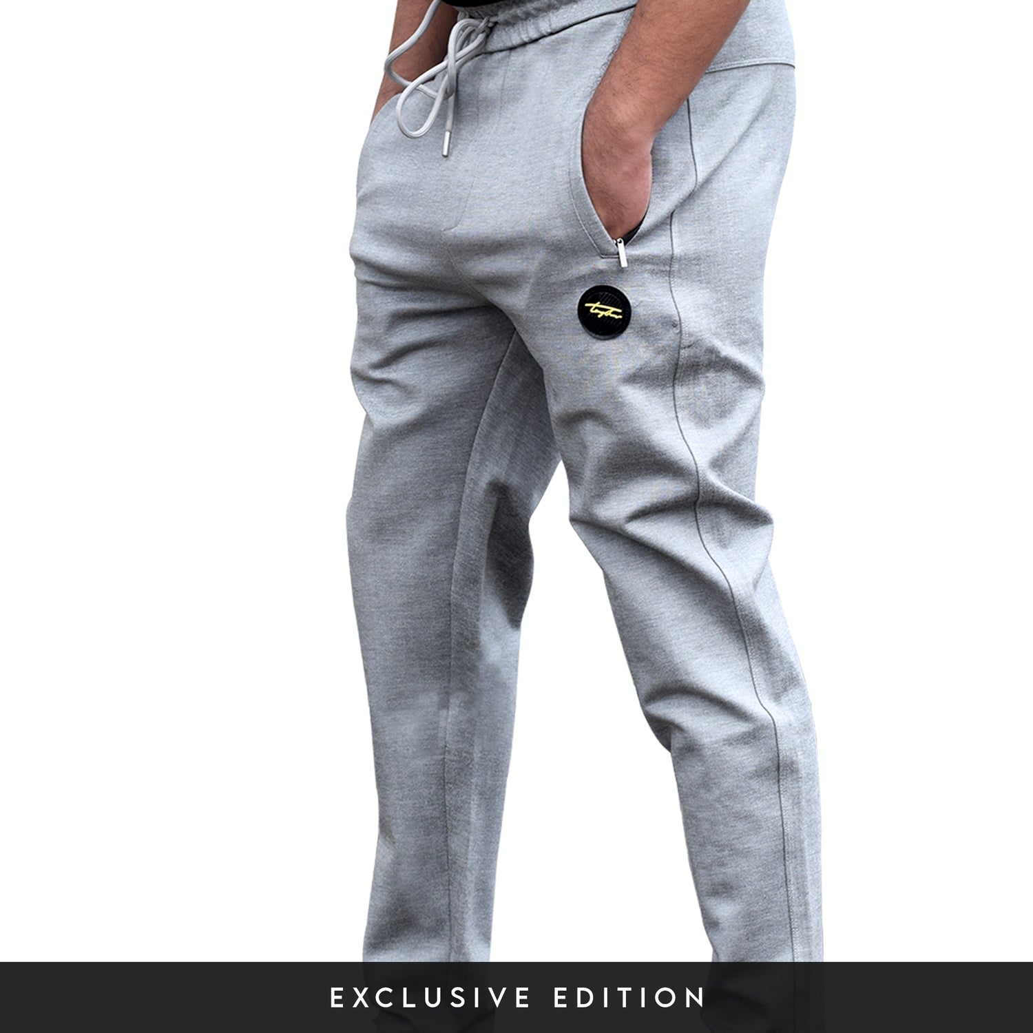 TAPERED GYM SWEATPANTS | GREY MELANGE COLOR | GYM SUPPLEMENTS U.S