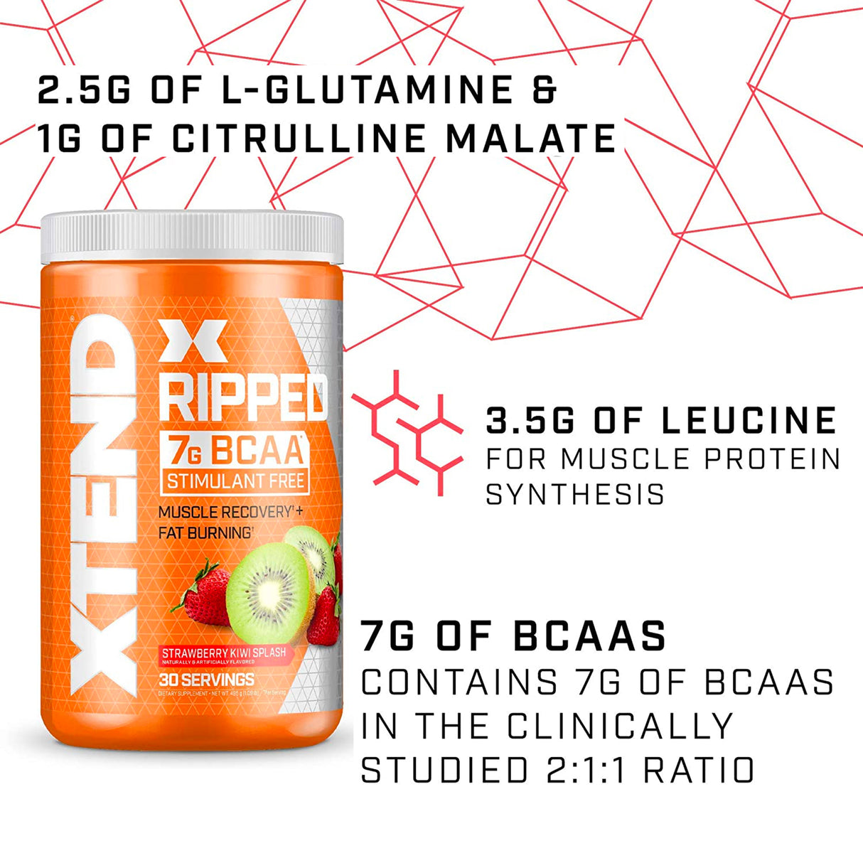 XTEND RIPPED BCAA POWDER GYM SUPPLEMENTS U.S