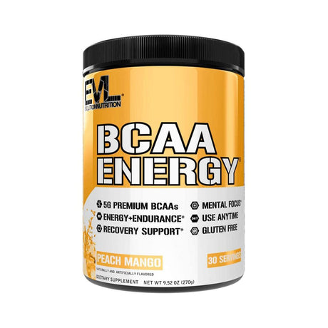 EVL BCAA ENERGY | PEACH MANGO FLAVOR | GYM SUPPLEMENTS U.S