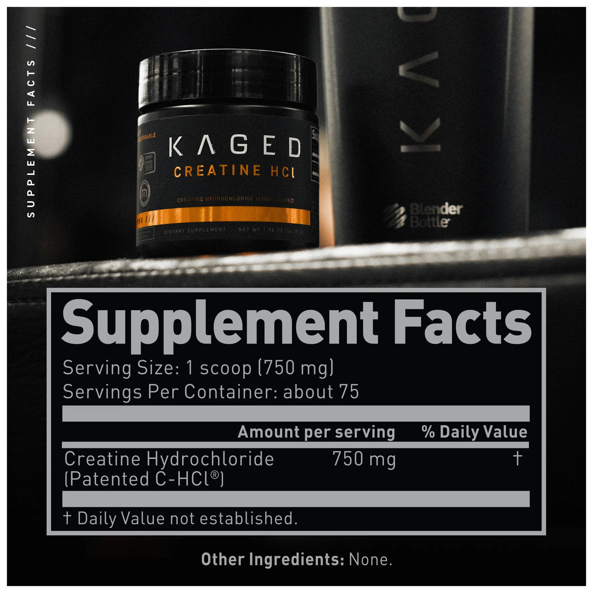 KAGED CREATINE HCL | UNFLAVORED FLAVOR | NUTRITION FACTS | GYM SUPPLEMENTS U.S