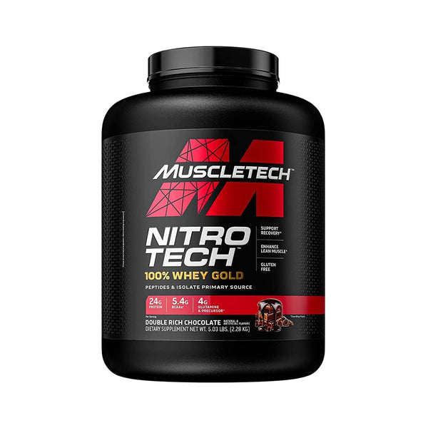 NITRO TECH 100% WHEY GOLD | DOUBLE RICH CHOCOLATE FLAVOR | GYM SUPPLEMENTS U.S