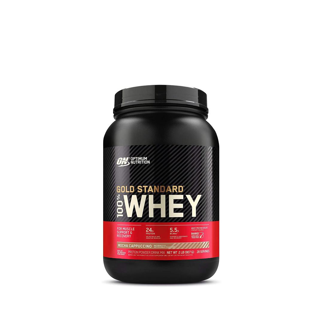 optimum nutrition | 100% gold standard whey protein | 2lbs mocha cappuccino flavor | gym supplements u.s