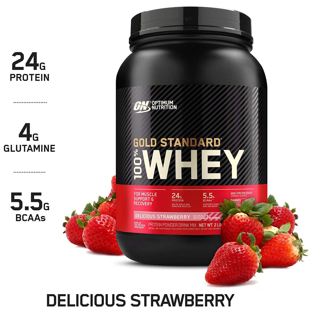 2LBS GOLD STANDARD 100% WHEY PROTEIN | DELICIOUS STRAWBERRY | GYMSUPPLEMENTSUS.COM